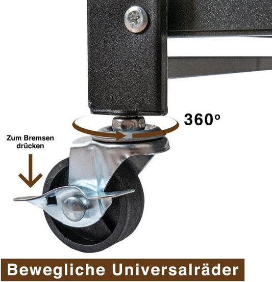 Étagère Métallique Pliable 5 Niveaux avec Roulettes 🛠️📦 – Solide, Mobile & Sans Installation