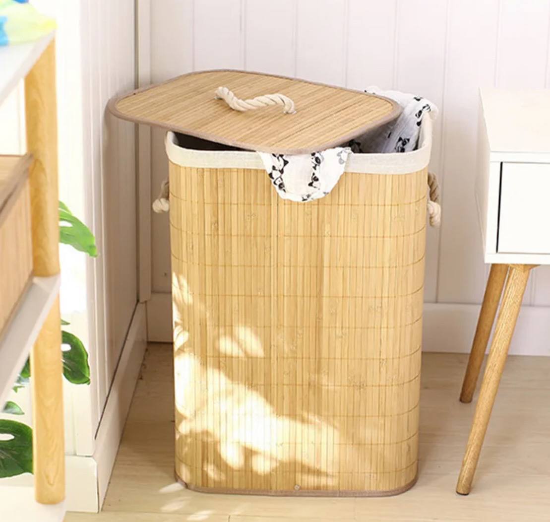 Panier à linge en bambou naturel 🧺🌿 | Plusieurs formes سلة غسيل بامبو طبيعية متعددة الأشكال 🧺🌿