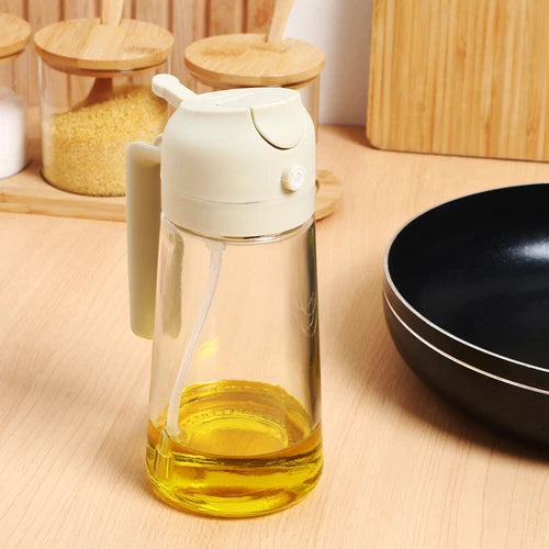 Bouteille Verseuse d’Huile en Verre 470ml – Distributeur Anti-Goutte avec Poignée Ergonomique