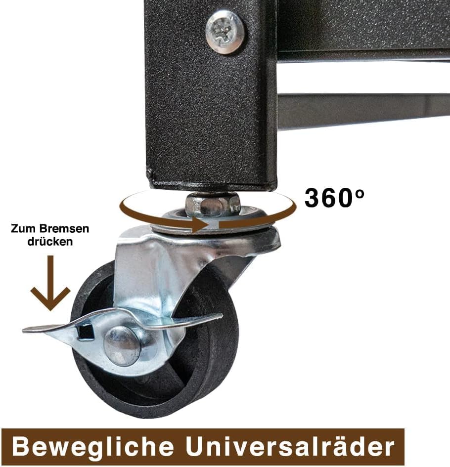Étagère Métallique Pliable 5 Niveaux avec Roulettes 🛠️📦 – Solide, Mobile & Sans Installation