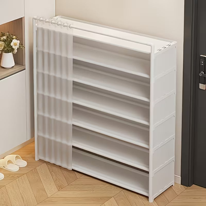 Étagère Chaussures 7 Étagères Métal Fermée 👟 | رف أحذية معدني 7 طوابق مغلق 🛡️