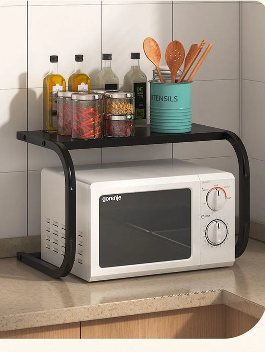 Organisateur de cuisine multifonction 🍽️🧂 avec étagère à micro-ondes منظم مطبخ متعدد الوظائف