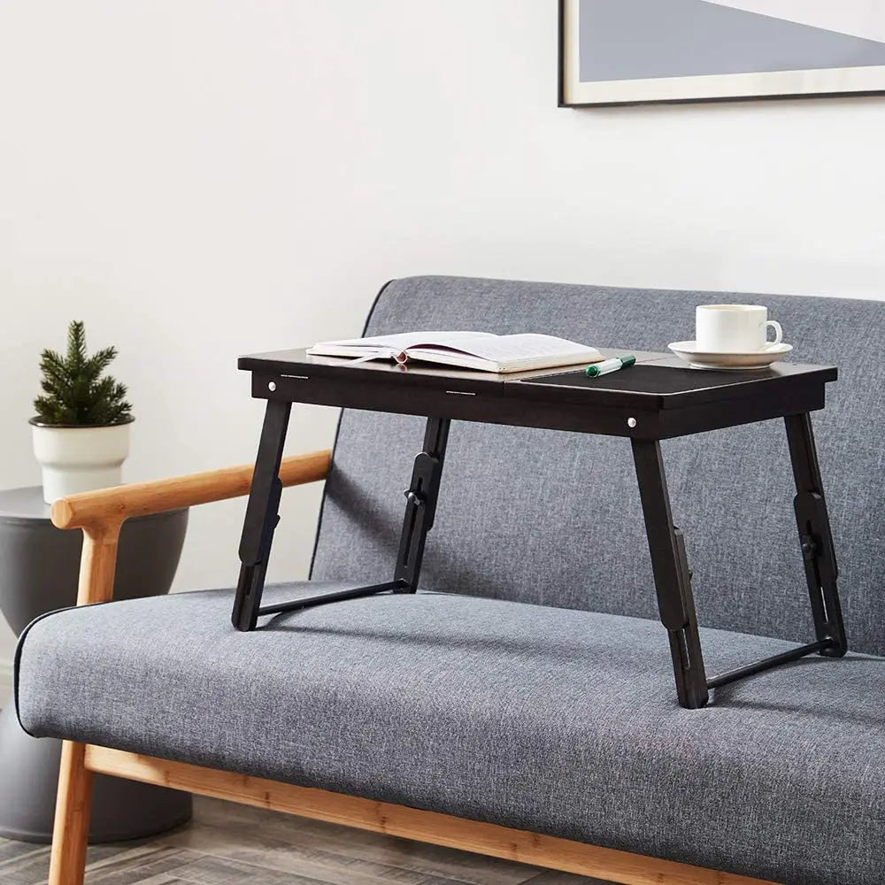 Plateau de lit pliable en bambou noir