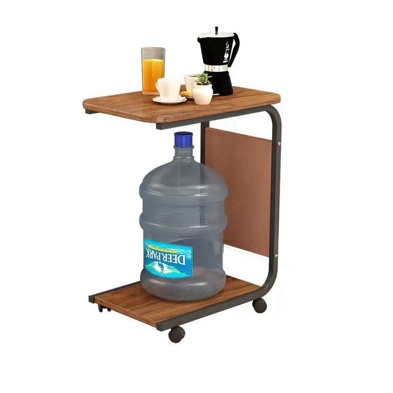 Table de Chevet Mobile Multifonction avec Roulettes – Bois & Métal