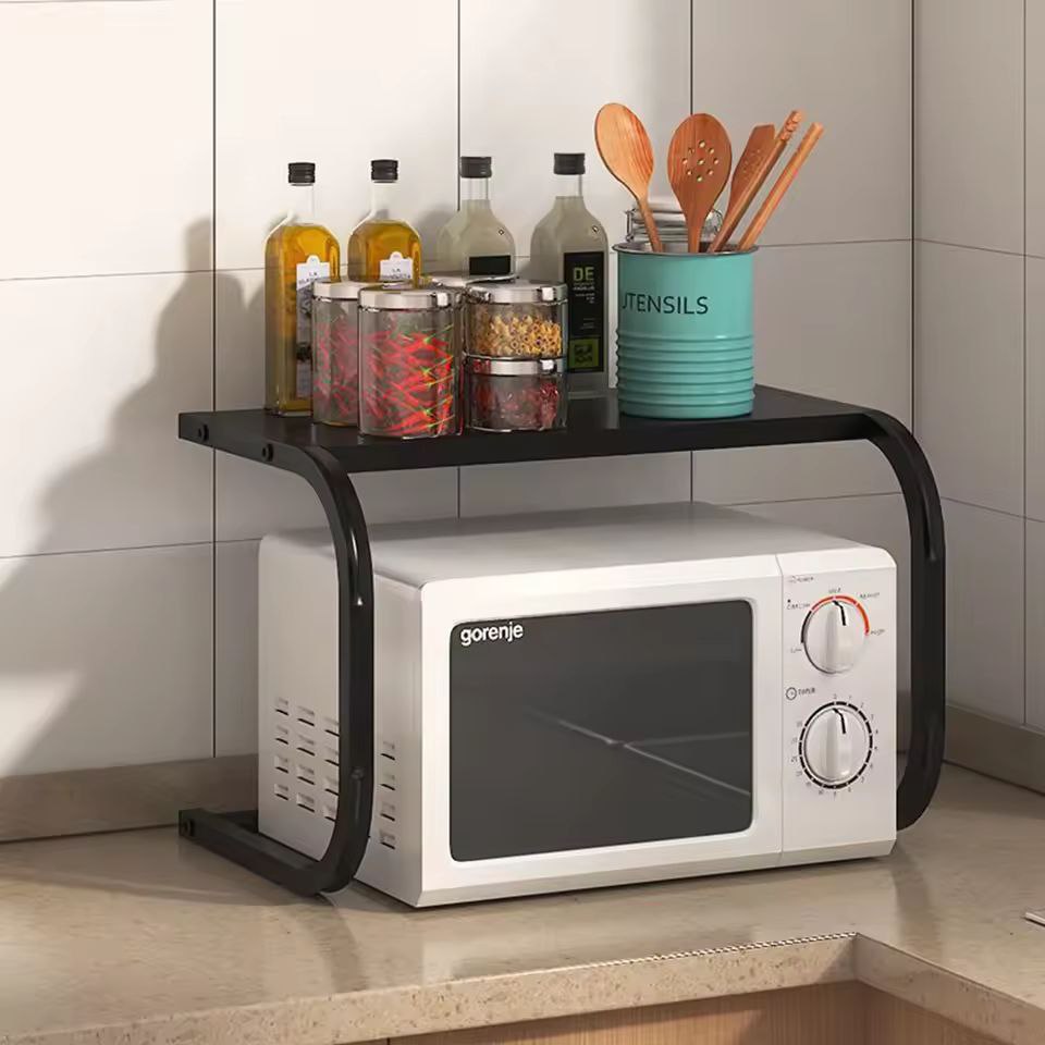 Organisateur de cuisine multifonction 🍽️🧂 avec étagère à micro-ondes منظم مطبخ متعدد الوظائف