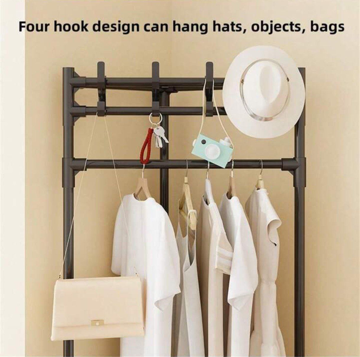 Portant de vêtements multifonction 👕👠 avec étagères de rangement منظم ملابس متعدد الوظائف