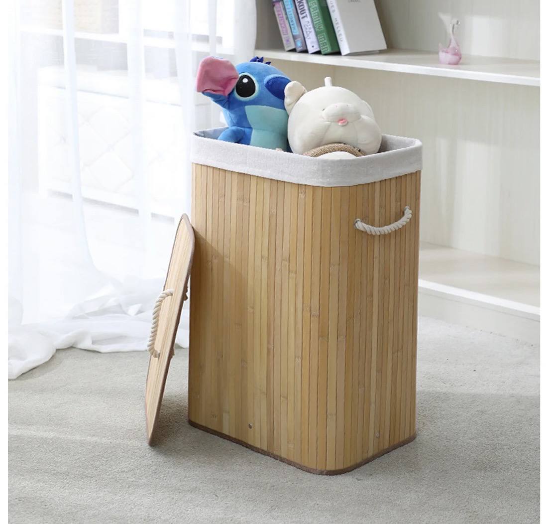 Panier à linge en bambou naturel 🧺🌿 | Plusieurs formes سلة غسيل بامبو طبيعية متعددة الأشكال 🧺🌿