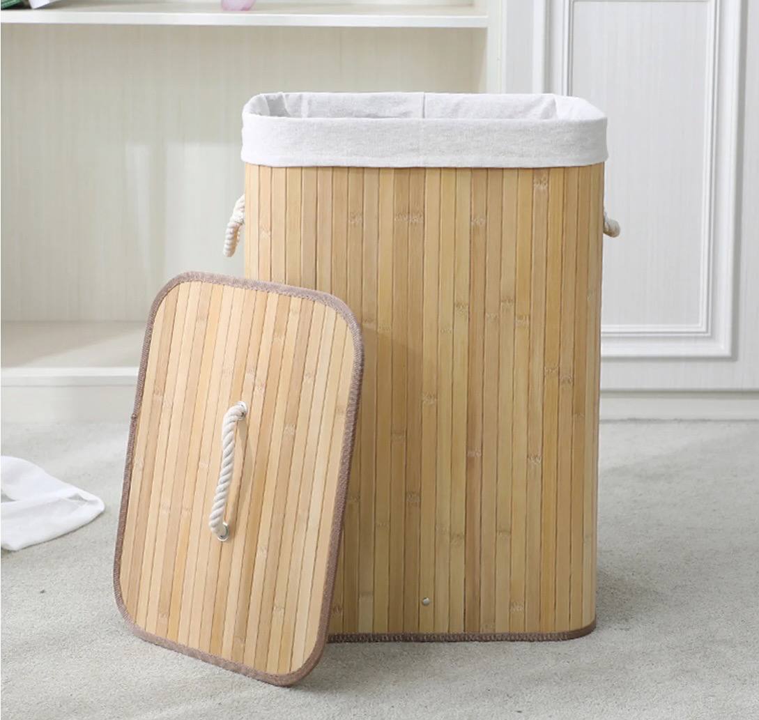 Panier à linge en bambou naturel 🧺🌿 | Plusieurs formes سلة غسيل بامبو طبيعية متعددة الأشكال 🧺🌿