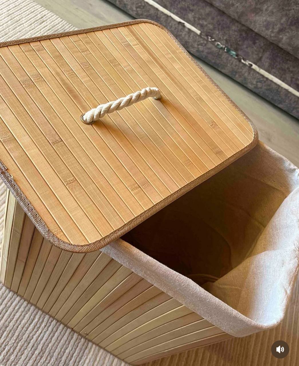 Panier à linge en bambou naturel 🧺🌿 | Plusieurs formes سلة غسيل بامبو طبيعية متعددة الأشكال 🧺🌿