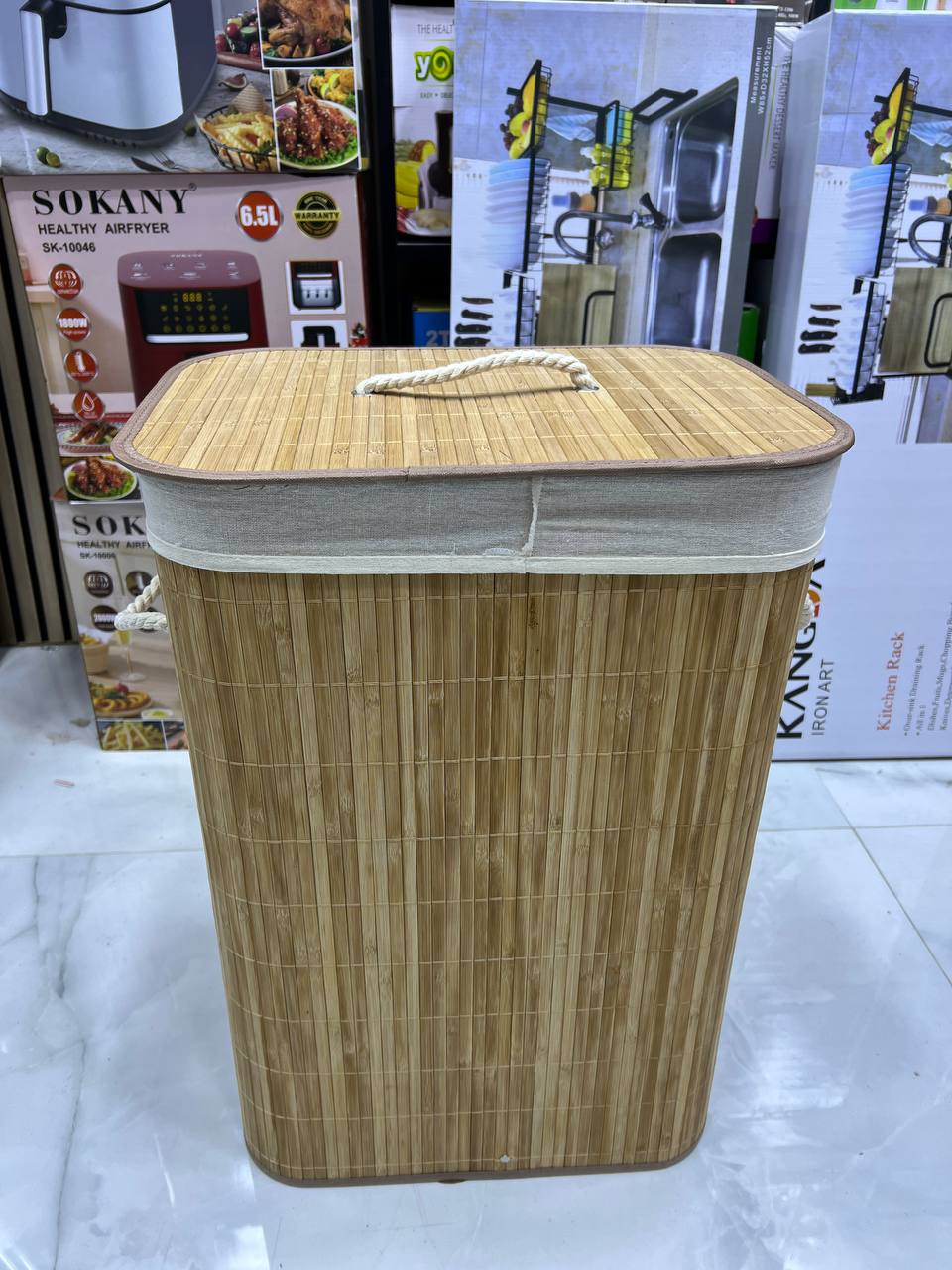 Panier à linge en bambou naturel 🧺🌿 | Plusieurs formes سلة غسيل بامبو طبيعية متعددة الأشكال 🧺🌿