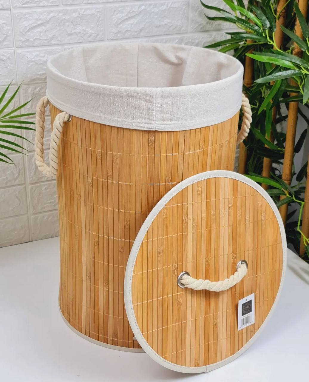 Panier à linge en bambou naturel 🧺🌿 | Plusieurs formes سلة غسيل بامبو طبيعية متعددة الأشكال 🧺🌿