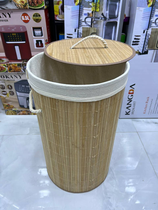 Panier à linge en bambou naturel 🧺🌿 | Plusieurs formes سلة غسيل بامبو طبيعية متعددة الأشكال 🧺🌿