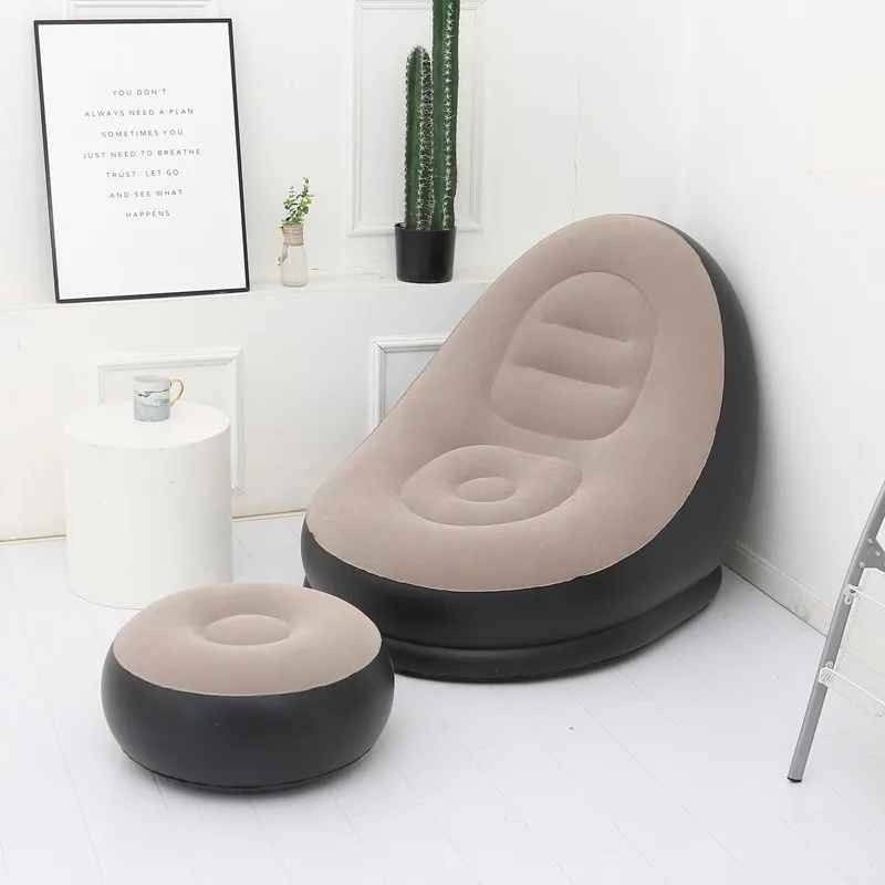 Chaise de détente gonflable avec repose-pieds – Design moderne et pliable كرسي استرخاء قابل للنفخ مع مسند للقدم – تصميم عصري وقابل للطي