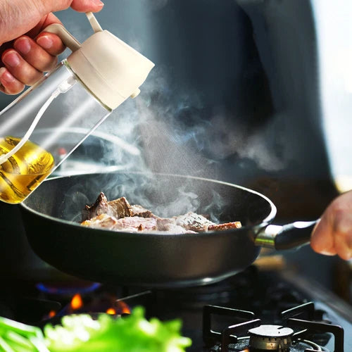 Bouteille Verseuse d’Huile en Verre 470ml – Distributeur Anti-Goutte avec Poignée Ergonomique